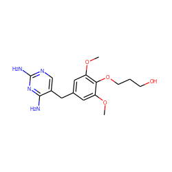 COc1cc(Cc2cnc(N)nc2N)cc(OC)c1OCCCO ZINC000028016730