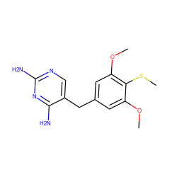 COc1cc(Cc2cnc(N)nc2N)cc(OC)c1SC ZINC000000001719