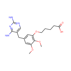 COc1cc(Cc2cnc(N)nc2N)cc(OCCCCC(=O)O)c1OC ZINC000034801938