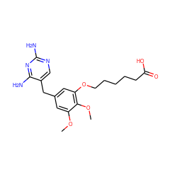 COc1cc(Cc2cnc(N)nc2N)cc(OCCCCCC(=O)O)c1OC ZINC000034801942