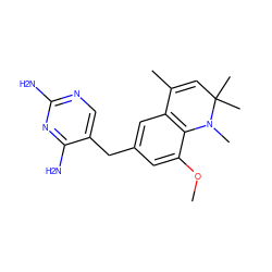 COc1cc(Cc2cnc(N)nc2N)cc2c1N(C)C(C)(C)C=C2C ZINC000029565341