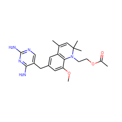 COc1cc(Cc2cnc(N)nc2N)cc2c1N(CCOC(C)=O)C(C)(C)C=C2C ZINC000029566037