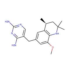 COc1cc(Cc2cnc(N)nc2N)cc2c1NC(C)(C)C[C@@H]2C ZINC000029568324