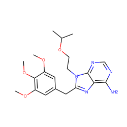 COc1cc(Cc2nc3c(N)ncnc3n2CCOC(C)C)cc(OC)c1OC ZINC000013642861