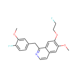 COc1cc(Cc2nccc3cc(OC)c(OCCF)cc23)ccc1F ZINC000072106099