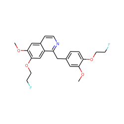 COc1cc(Cc2nccc3cc(OC)c(OCCF)cc23)ccc1OCCF ZINC000072104831