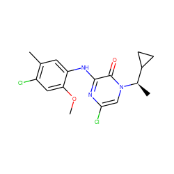 COc1cc(Cl)c(C)cc1Nc1nc(Cl)cn([C@H](C)C2CC2)c1=O ZINC000042964025