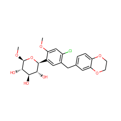 COc1cc(Cl)c(Cc2ccc3c(c2)OCCO3)cc1[C@@H]1O[C@H](OC)[C@@H](O)[C@H](O)[C@H]1O ZINC000142280369