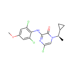 COc1cc(Cl)c(Nc2nc(Cl)cn([C@H](C)C3CC3)c2=O)c(Cl)c1 ZINC000042964315