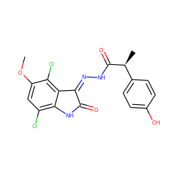 COc1cc(Cl)c2c(c1Cl)/C(=N/NC(=O)[C@@H](C)c1ccc(O)cc1)C(=O)N2 ZINC000072178728