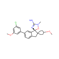 COc1cc(Cl)cc(-c2ccc3c(c2)[C@@]2(N=C(N)N(C)O2)C2(CCC(OC)CC2)C3)c1 ZINC000169700334