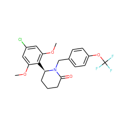 COc1cc(Cl)cc(OC)c1[C@@H]1CCCC(=O)N1Cc1ccc(OC(F)(F)F)cc1 ZINC000167349460