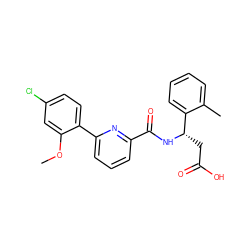 COc1cc(Cl)ccc1-c1cccc(C(=O)N[C@@H](CC(=O)O)c2ccccc2C)n1 ZINC000203886861