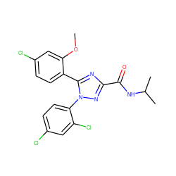 COc1cc(Cl)ccc1-c1nc(C(=O)NC(C)C)nn1-c1ccc(Cl)cc1Cl ZINC000036294743