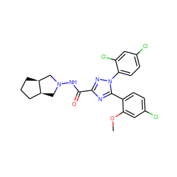 COc1cc(Cl)ccc1-c1nc(C(=O)NN2C[C@H]3CCC[C@H]3C2)nn1-c1ccc(Cl)cc1Cl ZINC000036294711