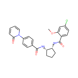 COc1cc(Cl)ccc1C(=O)N[C@@H]1CCC[C@@H]1NC(=O)c1ccc(-n2ccccc2=O)cc1 ZINC000028822866