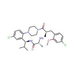 COc1cc(Cl)ccc1C[C@@H](C)C(=O)N1CCN(c2ccc(Cl)cc2[C@@H](NC(=O)[C@@H](C)N)C(C)C)CC1 ZINC000044406157