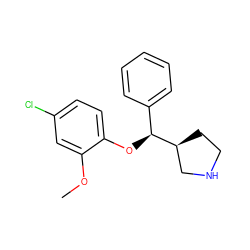 COc1cc(Cl)ccc1O[C@@H](c1ccccc1)[C@H]1CCNC1 ZINC000095588860