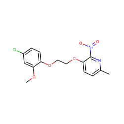 COc1cc(Cl)ccc1OCCOc1ccc(C)nc1[N+](=O)[O-] ZINC000073222297