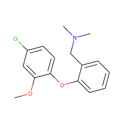 COc1cc(Cl)ccc1Oc1ccccc1CN(C)C ZINC000029129833