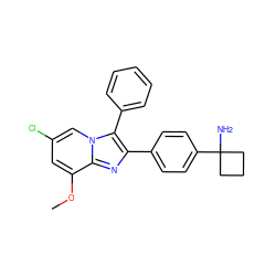 COc1cc(Cl)cn2c(-c3ccccc3)c(-c3ccc(C4(N)CCC4)cc3)nc12 ZINC000113657918