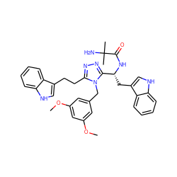 COc1cc(Cn2c(CCc3c[nH]c4ccccc34)nnc2[C@@H](Cc2c[nH]c3ccccc23)NC(=O)C(C)(C)N)cc(OC)c1 ZINC000036349239