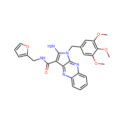 COc1cc(Cn2c(N)c(C(=O)NCc3ccco3)c3nc4ccccc4nc32)cc(OC)c1OC ZINC000002417051