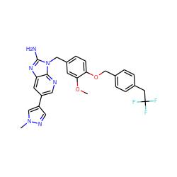 COc1cc(Cn2c(N)nc3cc(-c4cnn(C)c4)cnc32)ccc1OCc1ccc(CC(F)(F)F)cc1 ZINC000473159171