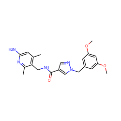 COc1cc(Cn2cc(C(=O)NCc3c(C)cc(N)nc3C)cn2)cc(OC)c1 ZINC000114078181