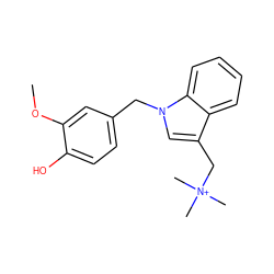 COc1cc(Cn2cc(C[N+](C)(C)C)c3ccccc32)ccc1O ZINC000103300506