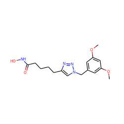 COc1cc(Cn2cc(CCCCC(=O)NO)nn2)cc(OC)c1 ZINC000096907684