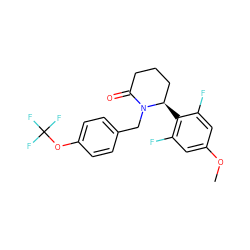 COc1cc(F)c([C@@H]2CCCC(=O)N2Cc2ccc(OC(F)(F)F)cc2)c(F)c1 ZINC000167025063