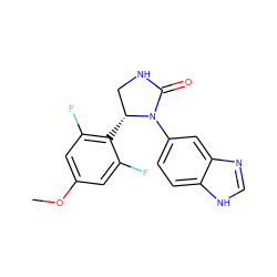 COc1cc(F)c([C@@H]2CNC(=O)N2c2ccc3[nH]cnc3c2)c(F)c1 ZINC000116196831