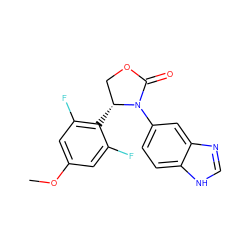 COc1cc(F)c([C@@H]2COC(=O)N2c2ccc3[nH]cnc3c2)c(F)c1 ZINC000116194926