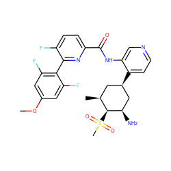 COc1cc(F)c(-c2nc(C(=O)Nc3cnccc3[C@@H]3C[C@H](C)[C@H](S(C)(=O)=O)[C@H](N)C3)ccc2F)c(F)c1 ZINC000261188630