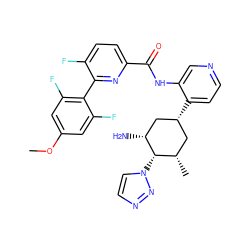 COc1cc(F)c(-c2nc(C(=O)Nc3cnccc3[C@@H]3C[C@H](C)[C@H](n4ccnn4)[C@H](N)C3)ccc2F)c(F)c1 ZINC000261183713