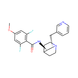 COc1cc(F)c(C(=O)N[C@@H]2C3CCN(CC3)[C@H]2Cc2cccnc2)c(F)c1 ZINC000095577667