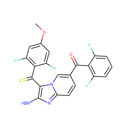 COc1cc(F)c(C(=S)c2c(N)nc3ccc(C(=O)c4c(F)cccc4F)cn23)c(F)c1 ZINC000014945537