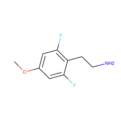 COc1cc(F)c(CCN)c(F)c1 ZINC000040848346