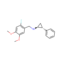 COc1cc(F)c(CN[C@H]2C[C@@H]2c2ccccc2)cc1OC ZINC000113363684