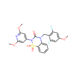 COc1cc(F)c(CN2C(=O)N(c3cc(OC)nc(OC)c3)S(=O)(=O)c3ccccc32)c(F)c1 ZINC000141989502