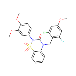 COc1cc(F)c(CN2C(=O)N(c3ccc(OC)c(OC)c3)S(=O)(=O)c3ccccc32)c(Cl)c1 ZINC000211280841