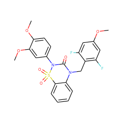 COc1cc(F)c(CN2C(=O)N(c3ccc(OC)c(OC)c3)S(=O)(=O)c3ccccc32)c(F)c1 ZINC000141994588