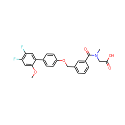 COc1cc(F)c(F)cc1-c1ccc(OCc2cccc(C(=O)N(C)CC(=O)O)c2)cc1 ZINC000068267209