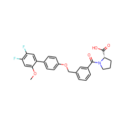 COc1cc(F)c(F)cc1-c1ccc(OCc2cccc(C(=O)N3CCC[C@H]3C(=O)O)c2)cc1 ZINC000096269835