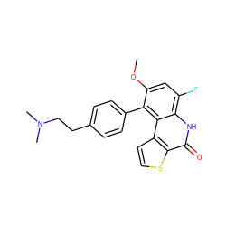 COc1cc(F)c2[nH]c(=O)c3sccc3c2c1-c1ccc(CCN(C)C)cc1 ZINC000165037129