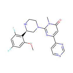 COc1cc(F)cc(F)c1[C@@H]1CN(c2nc(-c3ccncn3)cc(=O)n2C)CCN1 ZINC000116770892