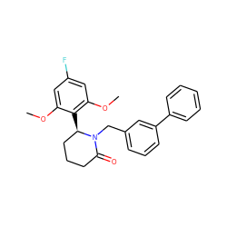 COc1cc(F)cc(OC)c1[C@@H]1CCCC(=O)N1Cc1cccc(-c2ccccc2)c1 ZINC000166893921