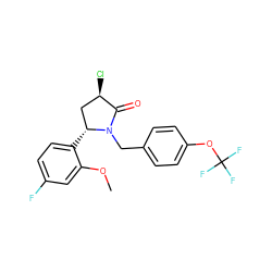 COc1cc(F)ccc1[C@@H]1C[C@@H](Cl)C(=O)N1Cc1ccc(OC(F)(F)F)cc1 ZINC000166865298