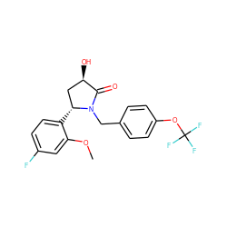 COc1cc(F)ccc1[C@@H]1C[C@@H](O)C(=O)N1Cc1ccc(OC(F)(F)F)cc1 ZINC000166856202